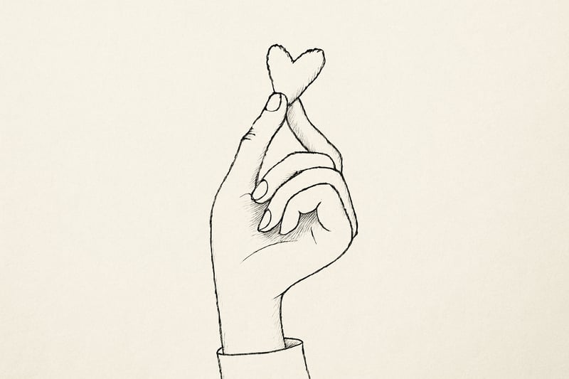 A single hand lifts a small paper heart to the light, edges frayed, suggesting fragile care that becomes steadier with daily, deliberate practice together.